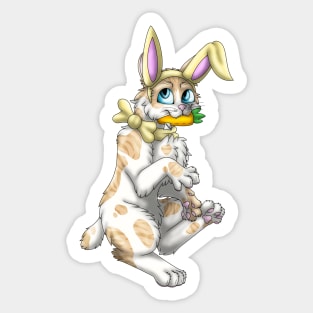 Bobtail BunnyCat: Cream Bicolor Tabby (Yellow) Sticker